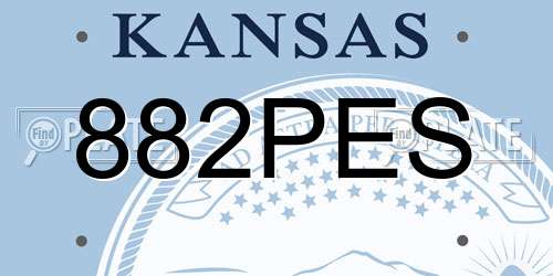 882PES Kansas License Plate