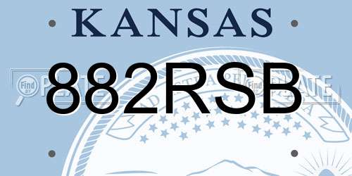 882RSB Kansas License Plate