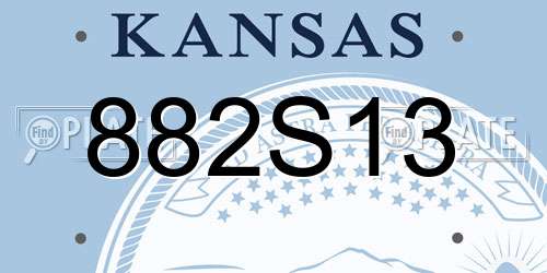 882S13 Kansas License Plate