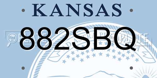 882SBQ Kansas License Plate