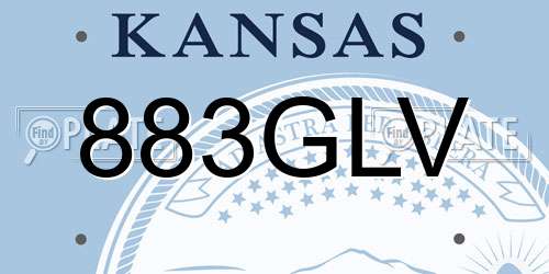 883GLV Kansas License Plate
