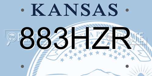883HZR Kansas License Plate