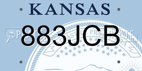 883JCB Kansas License Plate