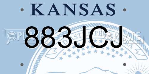 883JCJ Kansas License Plate