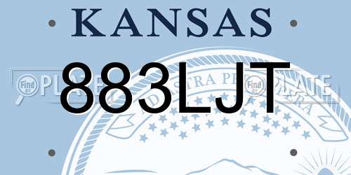 883LJT Kansas License Plate