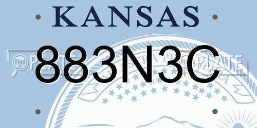 883N3C Kansas License Plate