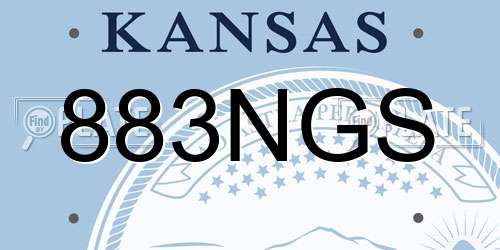 883NGS Kansas License Plate