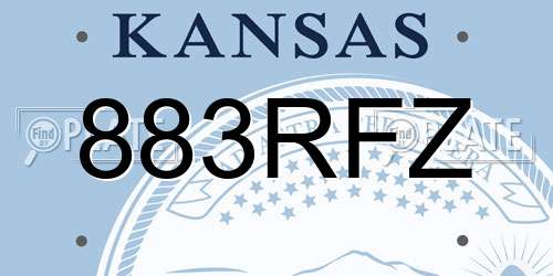 883RFZ Kansas License Plate