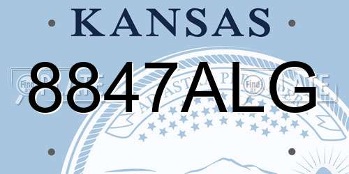 8847ALG Kansas License Plate