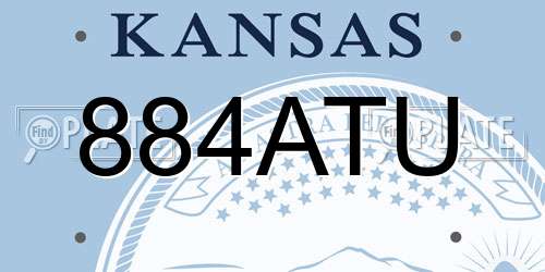 884ATU Kansas License Plate