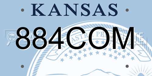 884COM Kansas License Plate
