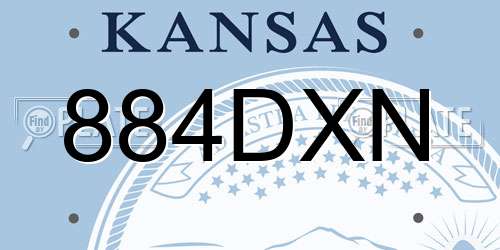 884DXN Kansas License Plate