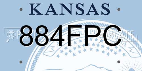 884FPC Kansas License Plate