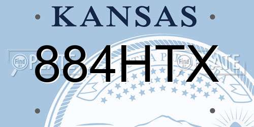 884HTX Kansas License Plate