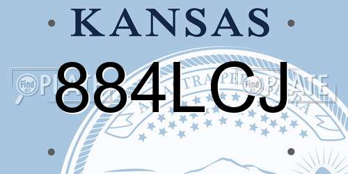 884LCJ Kansas License Plate