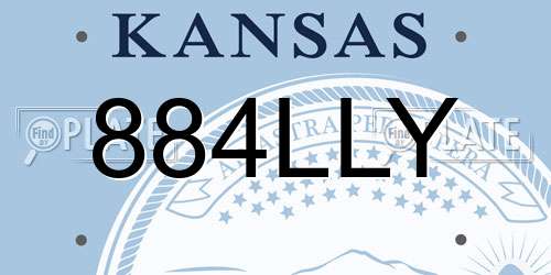 884LLY Kansas License Plate