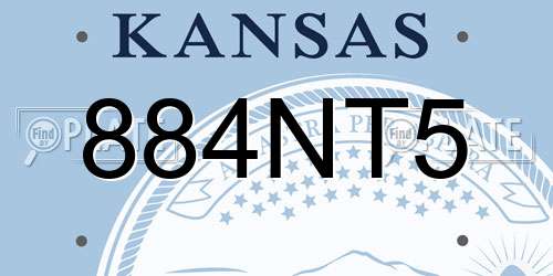 884NT5 Kansas License Plate