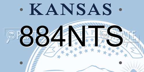 884NTS Kansas License Plate