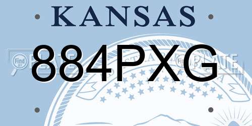 884PXG Kansas License Plate