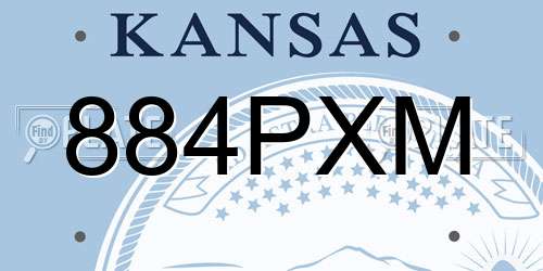 884PXM Kansas License Plate
