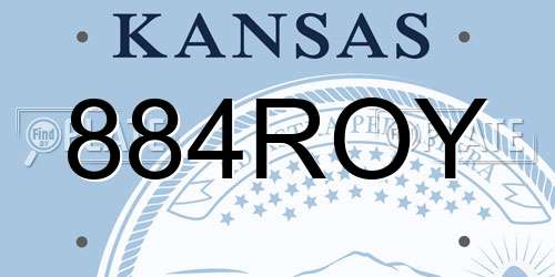 884ROY Kansas License Plate