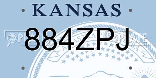 884ZPJ Kansas License Plate