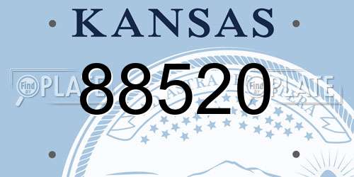 88520 Kansas License Plate