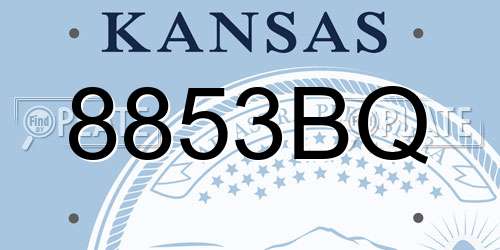8853BQ Kansas License Plate
