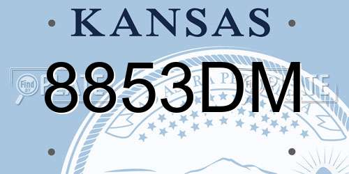 8853DM Kansas License Plate