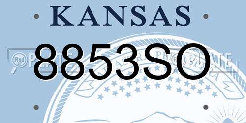 8853SO Kansas License Plate