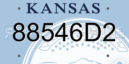 88546D2 Kansas License Plate
