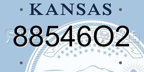 88546O2 Kansas License Plate