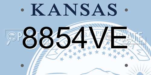 8854VE Kansas License Plate