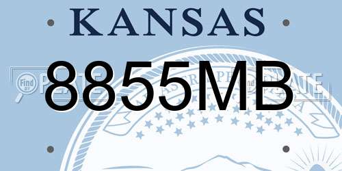 8855MB Kansas License Plate
