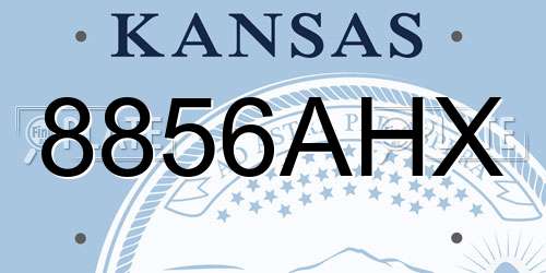 8856AHX Kansas License Plate