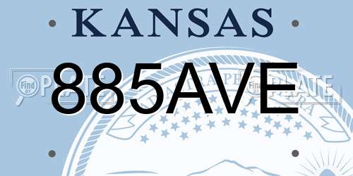885AVE Kansas License Plate