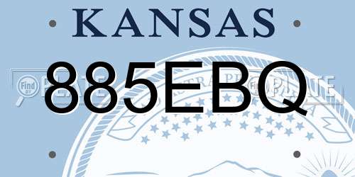 885EBQ Kansas License Plate