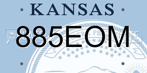 885EOM Kansas License Plate