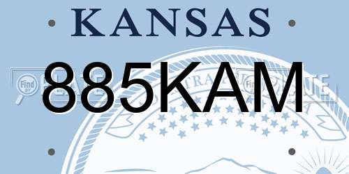 885KAM Kansas License Plate