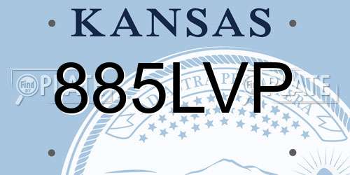 885LVP Kansas License Plate