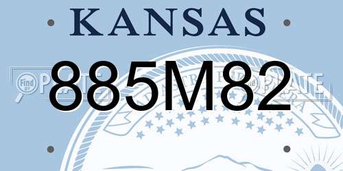 885M82 Kansas License Plate