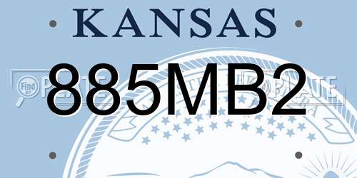 885MB2 Kansas License Plate