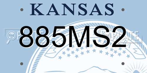 885MS2 Kansas License Plate