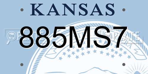 885MS7 Kansas License Plate