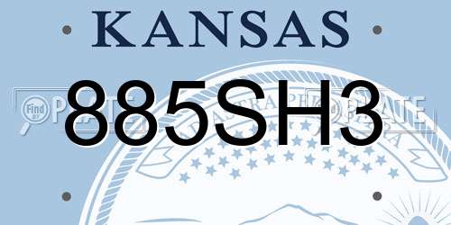 885SH3 Kansas License Plate