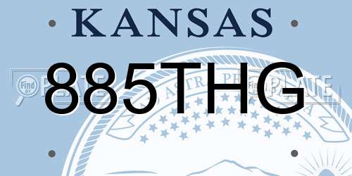 885THG Kansas License Plate