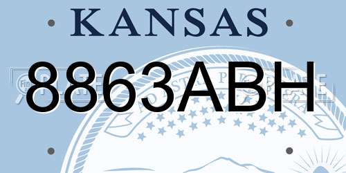 8863ABH Kansas License Plate