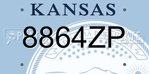 8864ZP Kansas License Plate