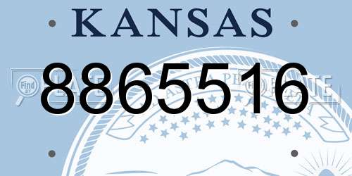 8865516 Kansas License Plate