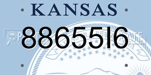 88655I6 Kansas License Plate